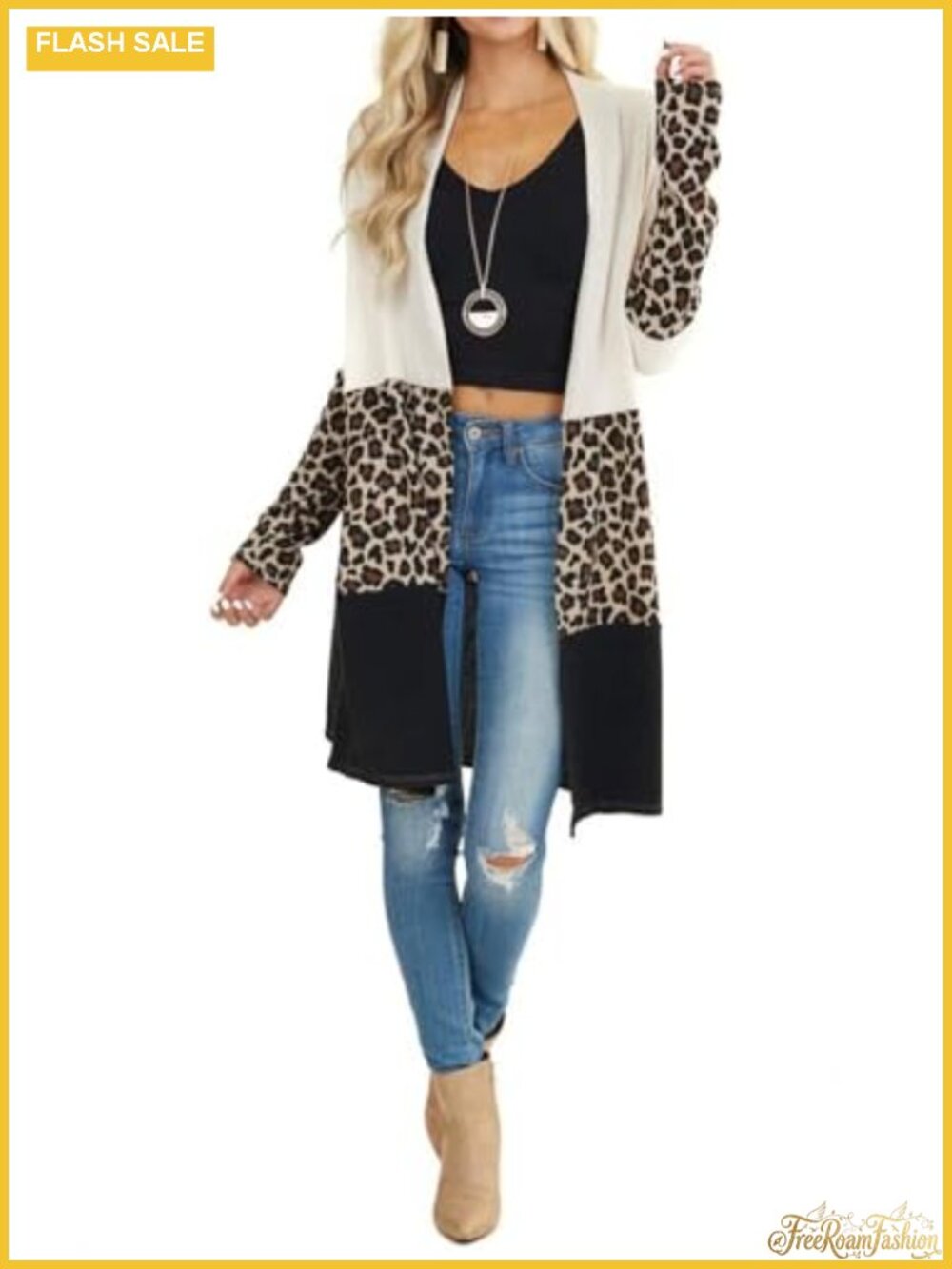 Open Front Long Cardigan Draped Snap Buffalo Plaid Kimono Knit Sweater